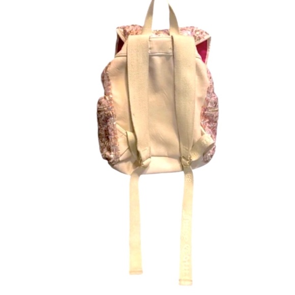 Juicy Couture Y2K Gold Sequence Bling Leather Straps Backpack - Picture 4 of 9